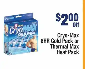 Kinney Drugs Cryo-max 8hr cold pack or thermal max heat pack offer