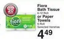 Price Chopper Fiora bath tissue or paper towels offer