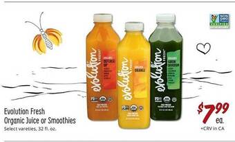 Sprouts Farmers Market Evolution fresh organic juice or smoothies offer