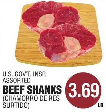 Carnicerias Jimenez U.s. gov't . insp. beef shanks offer