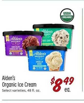 Sprouts Farmers Market Alden's organic ice cream offer