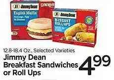Edwards Food Giant Jimmy dean breakfast sandwiches or roll ups offer