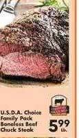 Fairplay Usda choice boneless beef chuck steak offer