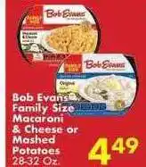 Fairplay Bob evans family size macaroni & cheese or mashed potatoes offer