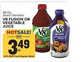 Food Lion V8 fusion or vegetable juice offer