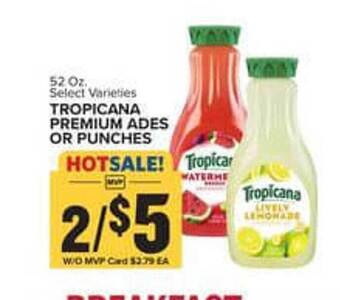 Food Lion Tropicana premium ades or punches offer