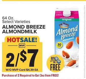 Food Lion Almond breeze almondmilk offer