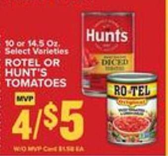 Food Lion Rotel or hunt's tomatoes offer