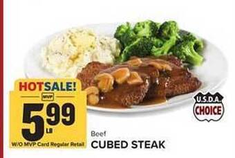 Food Lion Usda choice cubed steak offer