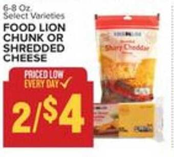 Food Lion Food lion chunk or shredded cheese offer