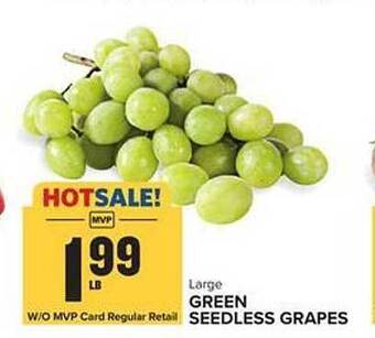 Food Lion Green seedless grapes offer