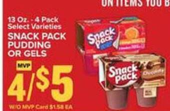 Food Lion Snack pack pudding or gels offer