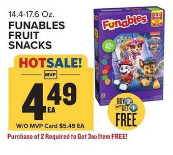 Food Lion Funables fruit snacks offer