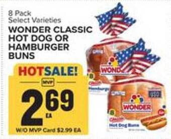 Food Lion Wonder classic hot dog or hamburger buns offer