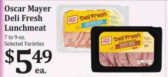 Rosauers Oscar mayer deli fresh lunchmeat offer