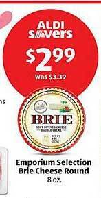 Aldi Emporium selection brie cheese round offer