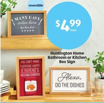 Aldi Huntington Home Bathroom or Kitchen Box Sign offer