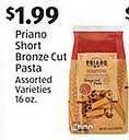 Aldi Priano short bronze cut pasta offer