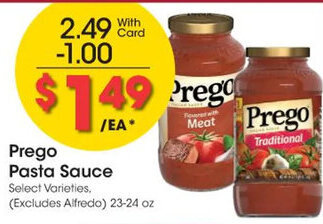 Kroger Prego Pasta Sauce offer