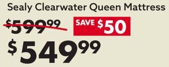 Big Lots Sealy clearwater queen mattress offer