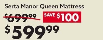 Big Lots Serta manor queen mattress offer