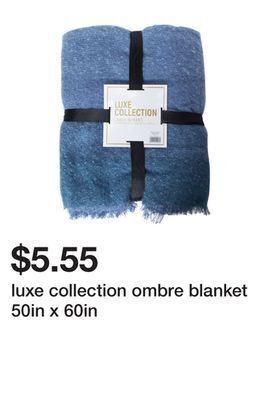 Five Below Luxe collection ombre blanket 50in x 60in offer
