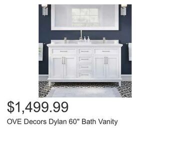 Costco Ove decors dylan 60" bath vanity offer