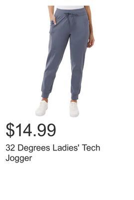 Costco 32 degrees ladies' tech jogger offer