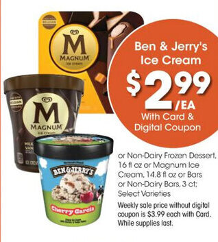 Kroger Ben & Jerry's Ice Cream offer