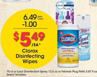 Kroger Clorox Disinfecting Wipes offer