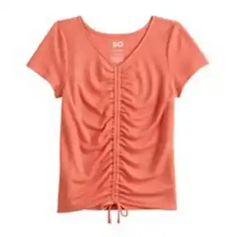 Kohl's Girls 6-20 so® short sleeve cinch front tee in regular & plus offer
