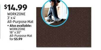 Aldi Workzone 3'x4' all-purpose mat offer