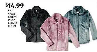 Aldi Serra ladies' plush full zip jacket offer