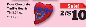 Family Dollar Dove chocolate truffle hearts tin offer