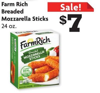 Family Dollar Farm rich breaded mozzarella sticks offer