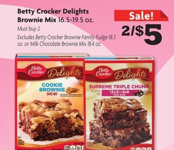 Family Dollar Betty crocker delights brownie mix offer