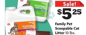 Family Dollar Family pet scoopable cat litter offer