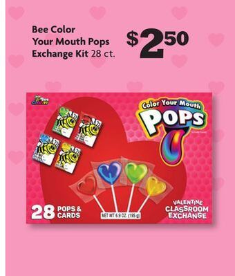 Family Dollar Bee color your mouth pops exchange kit offer