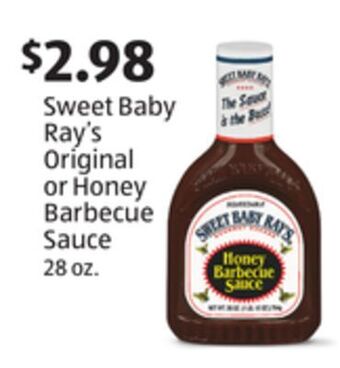 Aldi Sweet baby ray's original or honey barbecue sauce offer