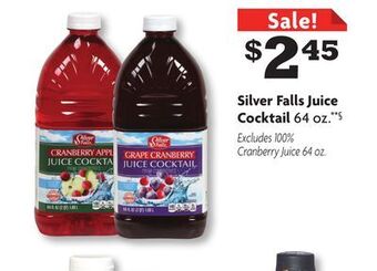 Family Dollar Silver falls juice cocktail offer