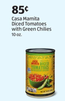 Aldi Casa mamita diced tomatoes with green chilies offer