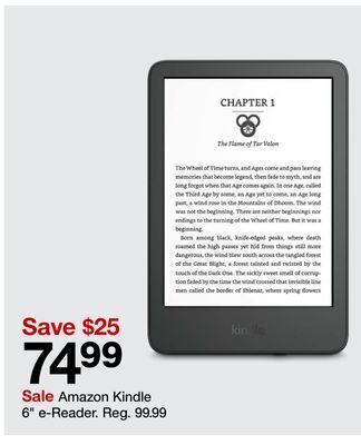 Target Amazon kindle 6" e-reader offer
