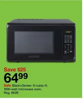Target Black+decker 1.1-cubic-ft. 1000-watt microwave oven offer