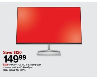 Target Hp 27" full hd ips computer monitor with amd freesync offer