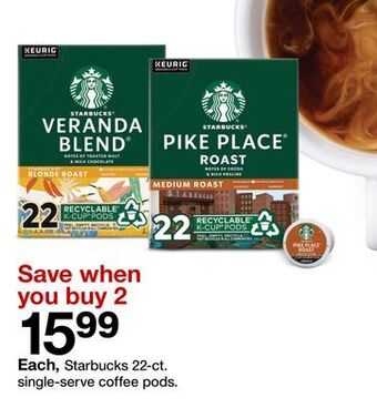 Target Starbucks 22-ct. single-serve coffee pods offer