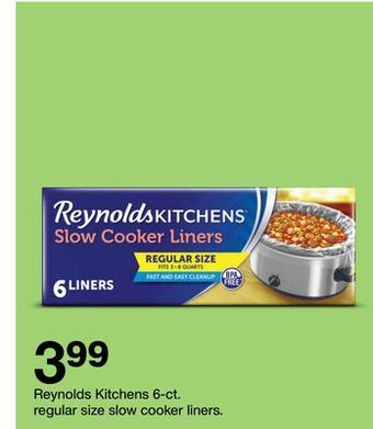 Target Reynolds kitchens 6-ct. regular size slow cooker liners offer