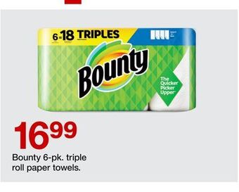 Target Bounty 6-pk. triple roll paper towels offer
