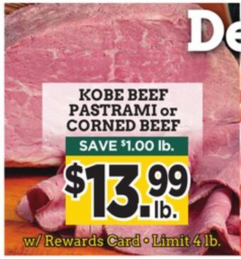 Dearborn Market Kobe beef pastrami or corned beef offer
