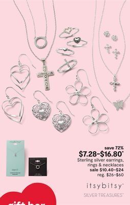 JC Penney Sterling silver earrings, rings & necklaces offer