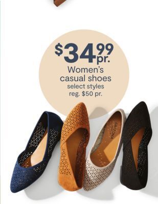 JC Penney Women's casual shoes offer